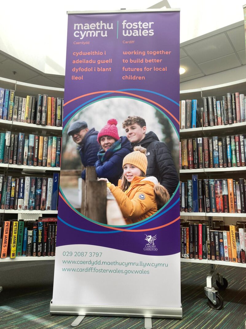 Foster wales cardiff event banner in library